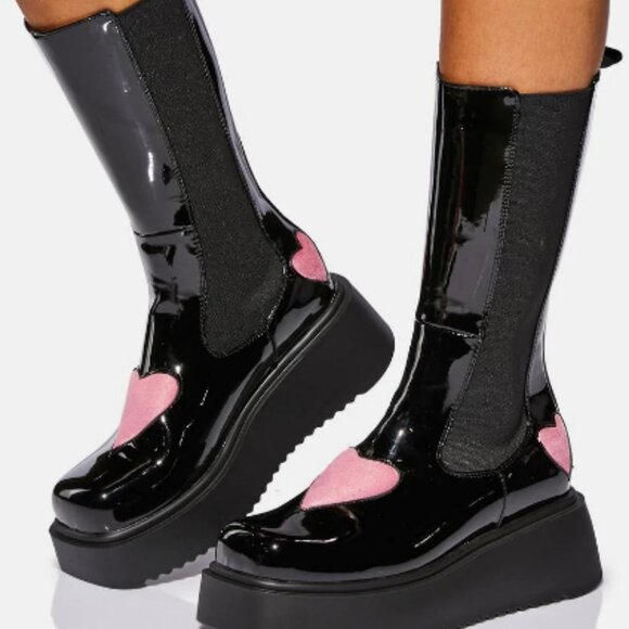 Lamoda COLD  HEARTED LOVER  Chunky Boots ( BRAND NEW !!! ) - Picture 1 of 7